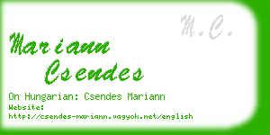 mariann csendes business card